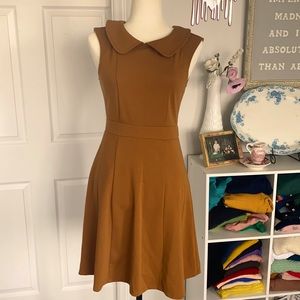 Sunny Girl Golden Peter Pan Collar Dress Modcloth